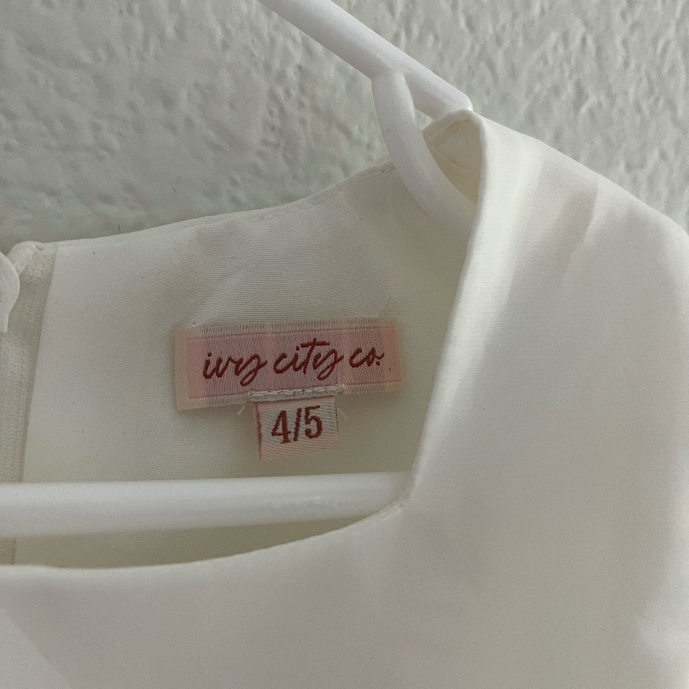 IVY CITY CO | Girls Wedding Flower Girl Cupcake Tulle Dress in White | Size 4/5 - Picture 9 of 13